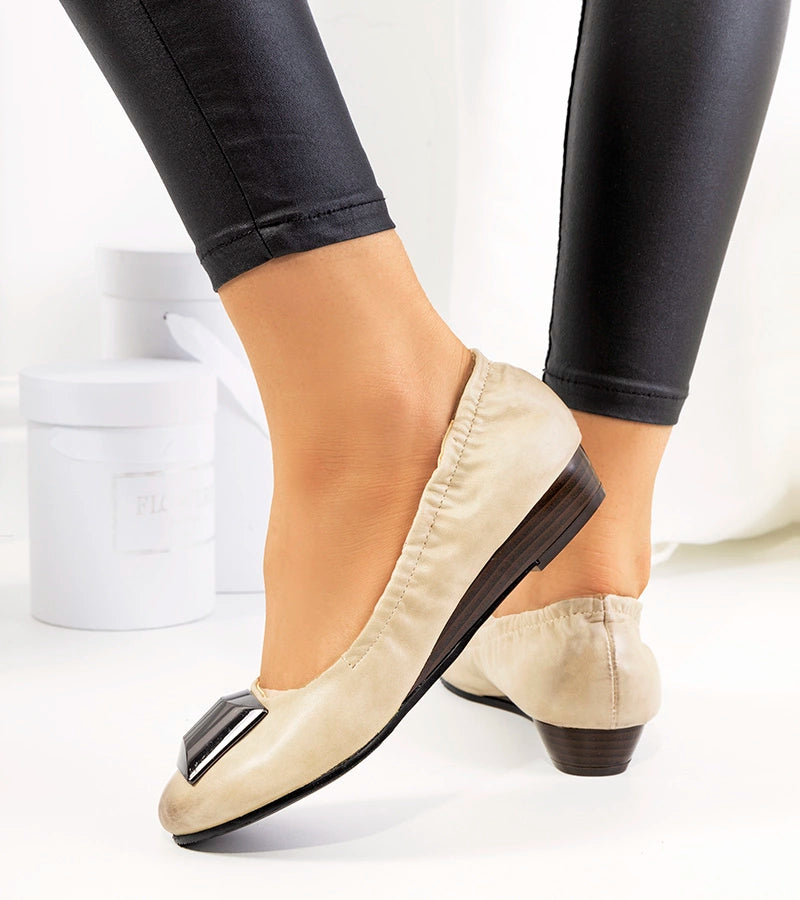 3-Béžové baleríny Sofia na vysokém podpatku-3