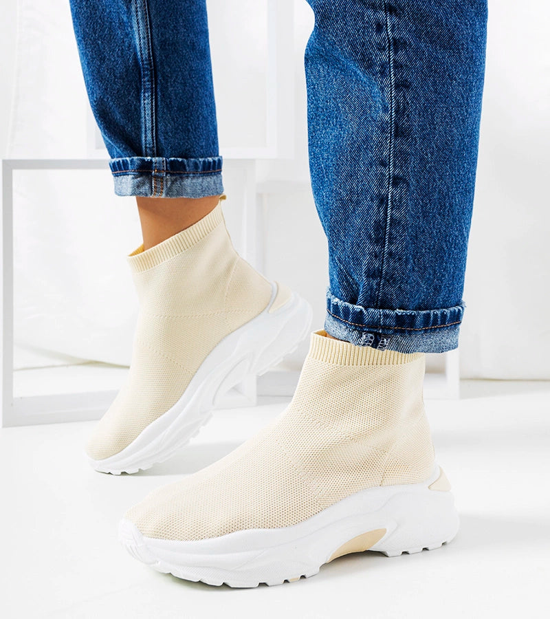 1-Béžové vysoké tenisky Melissa-1