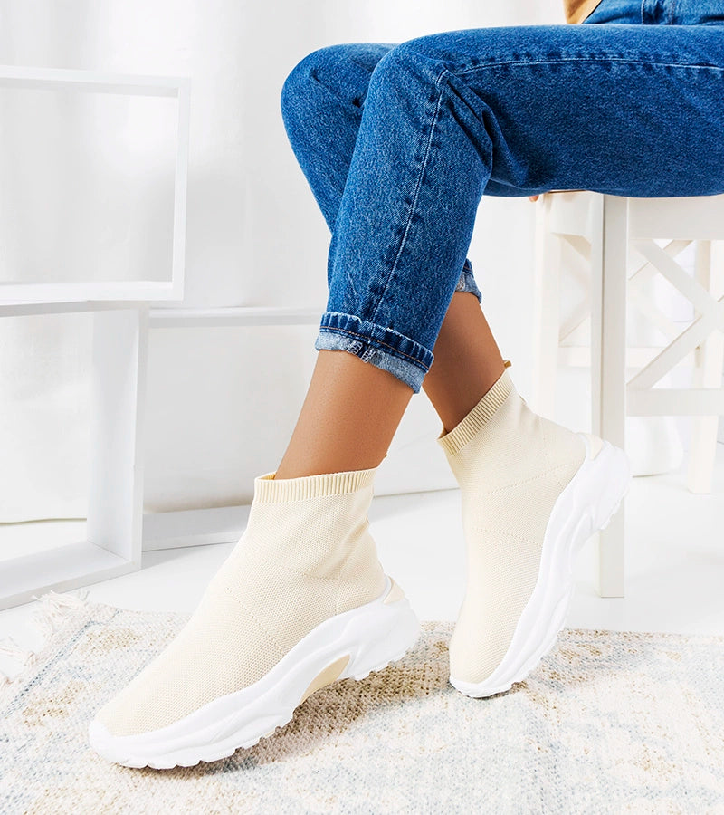 2-Béžové vysoké tenisky Melissa-2