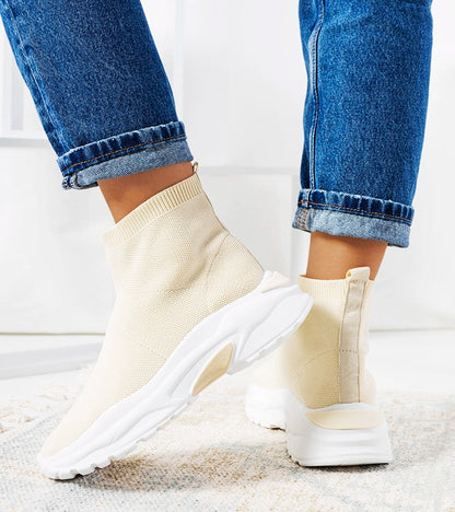 3-Béžové vysoké tenisky Melissa-3