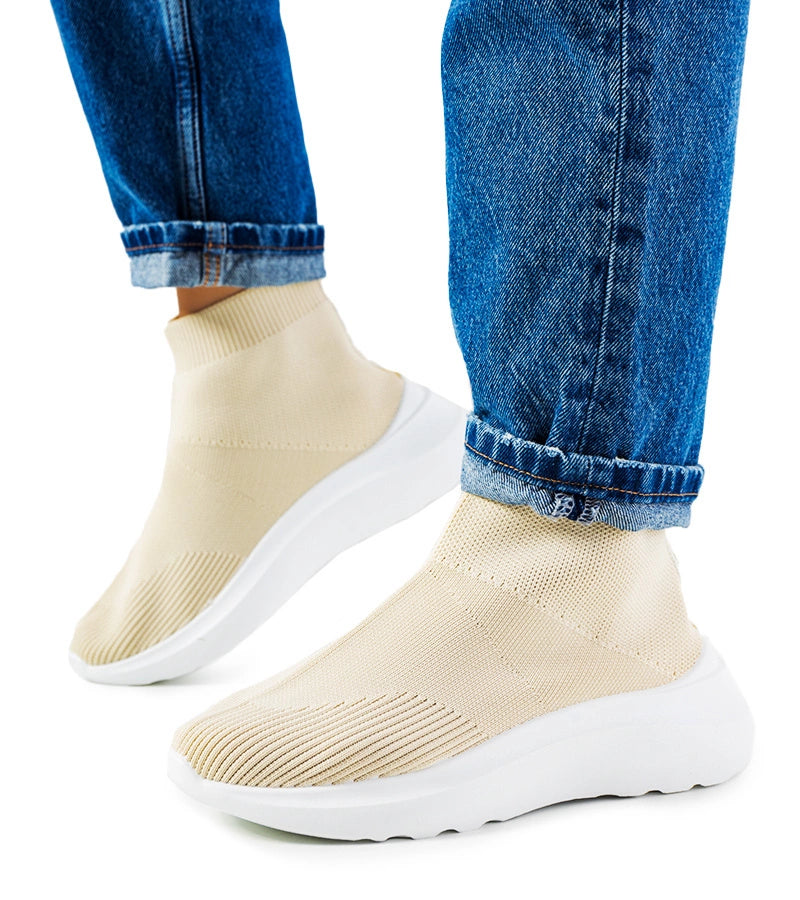 4-Béžové vysoké tenisky Jennifer-4