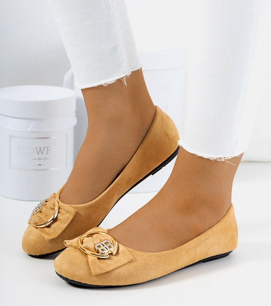 1-Béžové baleríny se sponou Ribero-1