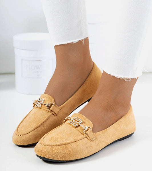 1-Béžové mokasíny s přezkou Cardoso-1