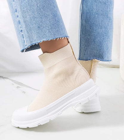 3-Béžové kotníkové tenisky Miki-3