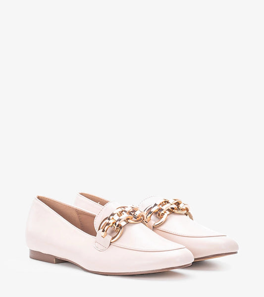 1-Béžové mokasíny s řetízkem Segarra-1