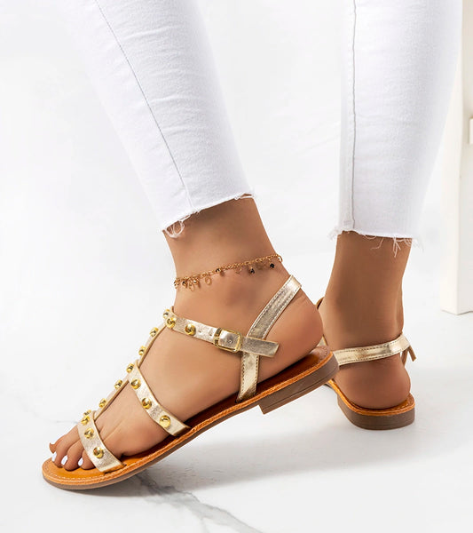 1-Zlaté metalické sandály Somerset-1