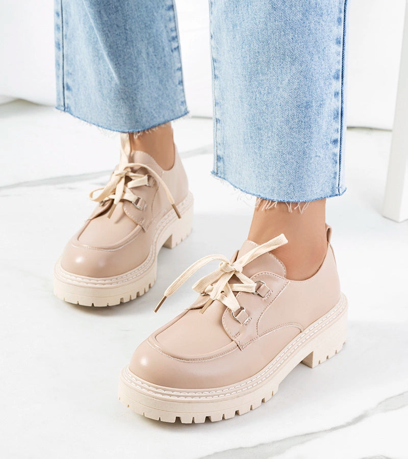 1-Béžové dámské polobotky Labour-1