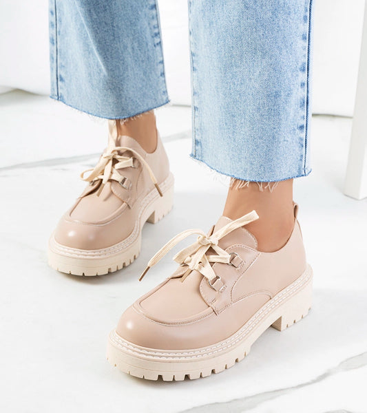 1-Béžové dámské polobotky Labour-1