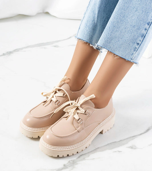 2-Béžové dámské polobotky Labour-2