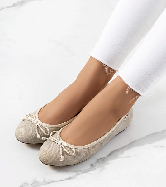 2-Béžové dámské baleríny Villers-2