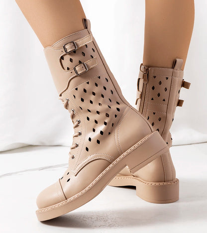 3-Béžová boty ažurová Finlay-3