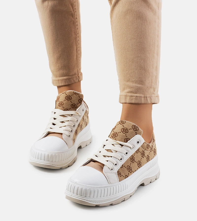 4-Béžové tenisky na platformě od Meliko-4