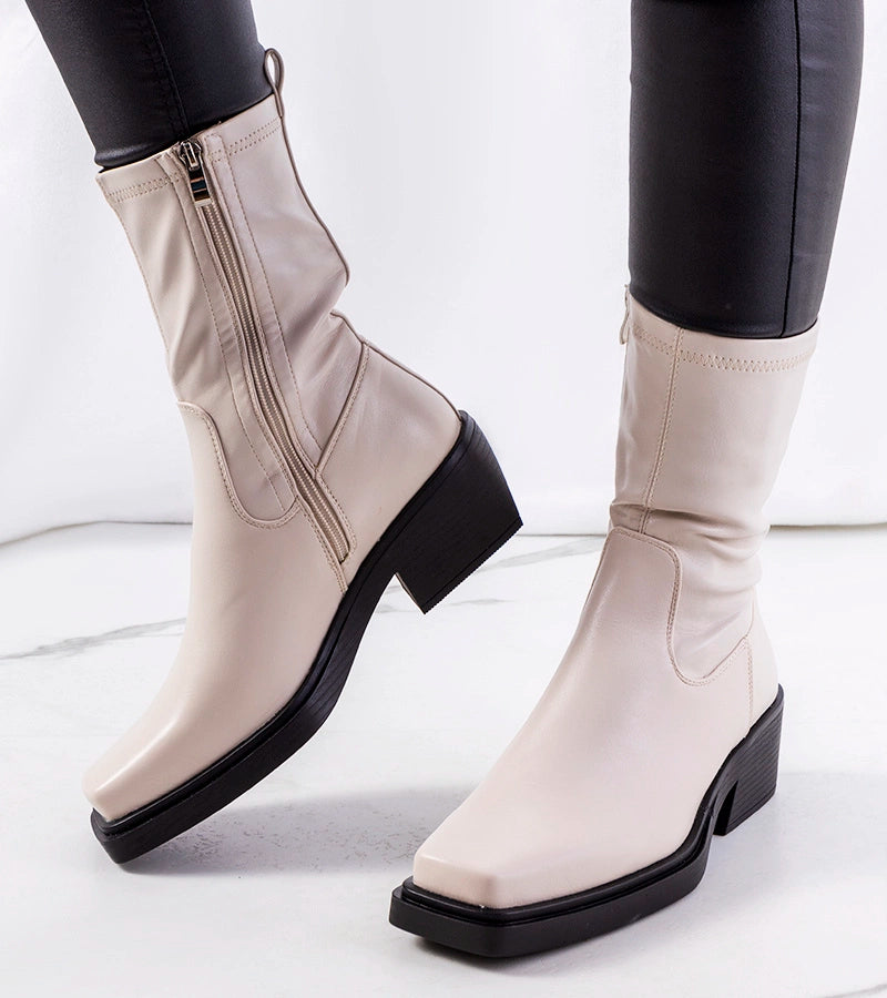 2-Béžové boty podpatky Marisa-2