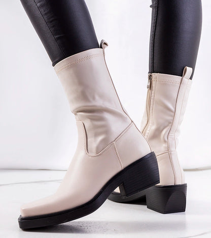 1-Béžové boty podpatky Marisa-1