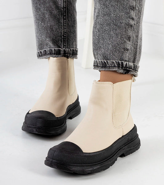 2-Béžové pantofle Loree z ekokůže-2