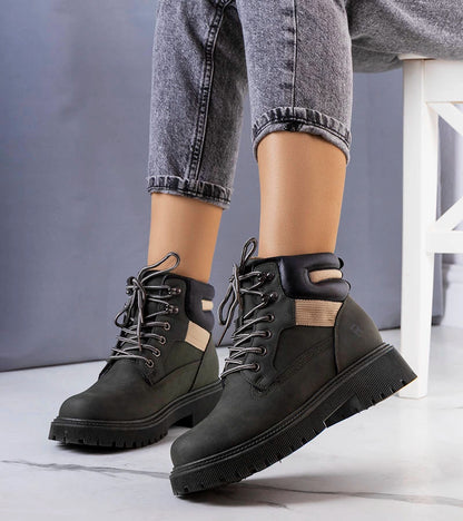 1-Zelené zateplené traperské boty Nadel-1