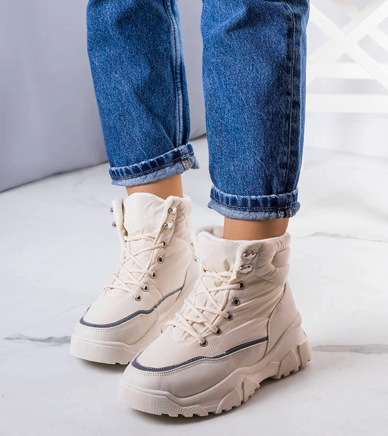 2-Krémové zateplené boty Rimu-2