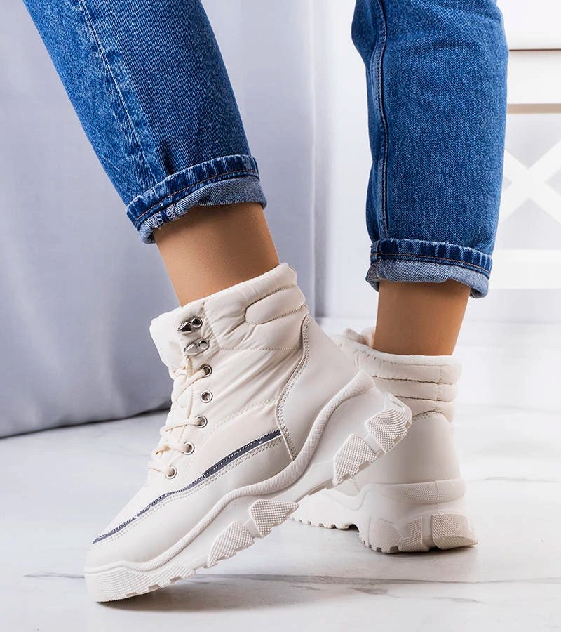 3-Krémové zateplené boty Rimu-3