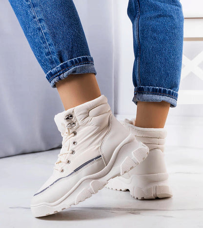 3-Krémové zateplené boty Rimu-3