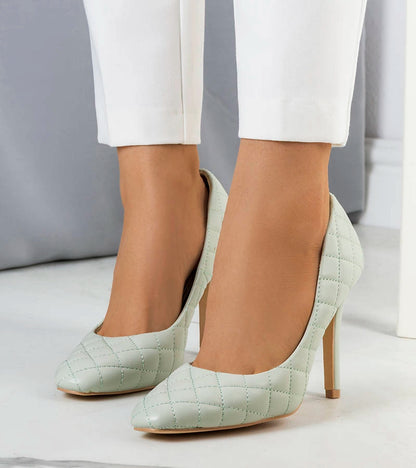 1-Zelené prošívané jehlové podpatky Nadelia-1