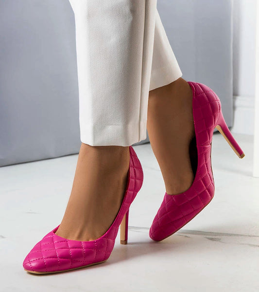 1-Růžové prošívané jehlové podpatky Nadelia-1