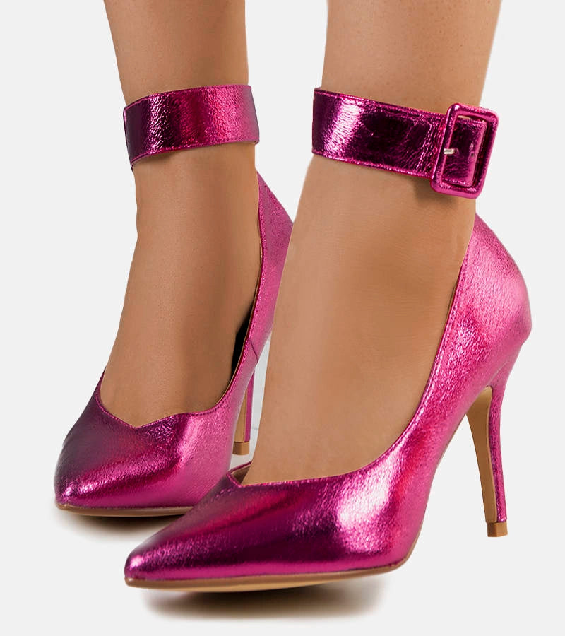 2-Růžové metalické jehlové podpatky Janin-2