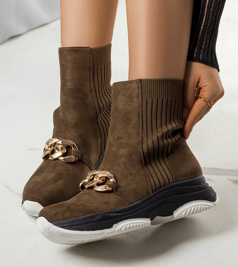 2-Zelený izolovaný boty s řetězem Ulster-2