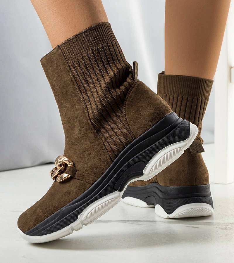 3-Zelený izolovaný boty s řetězem Ulster-3