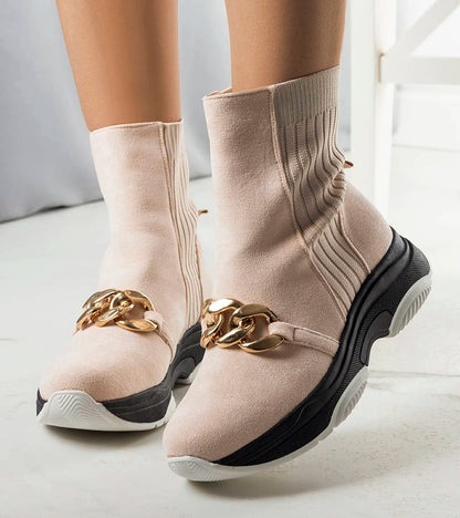 3-Béžový izolovaný boty s řetízkem Ulster-3