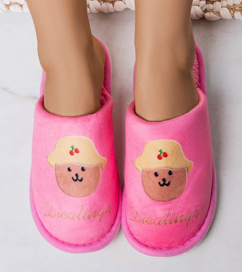 1-Růžové měkké pantofle Diealings-1