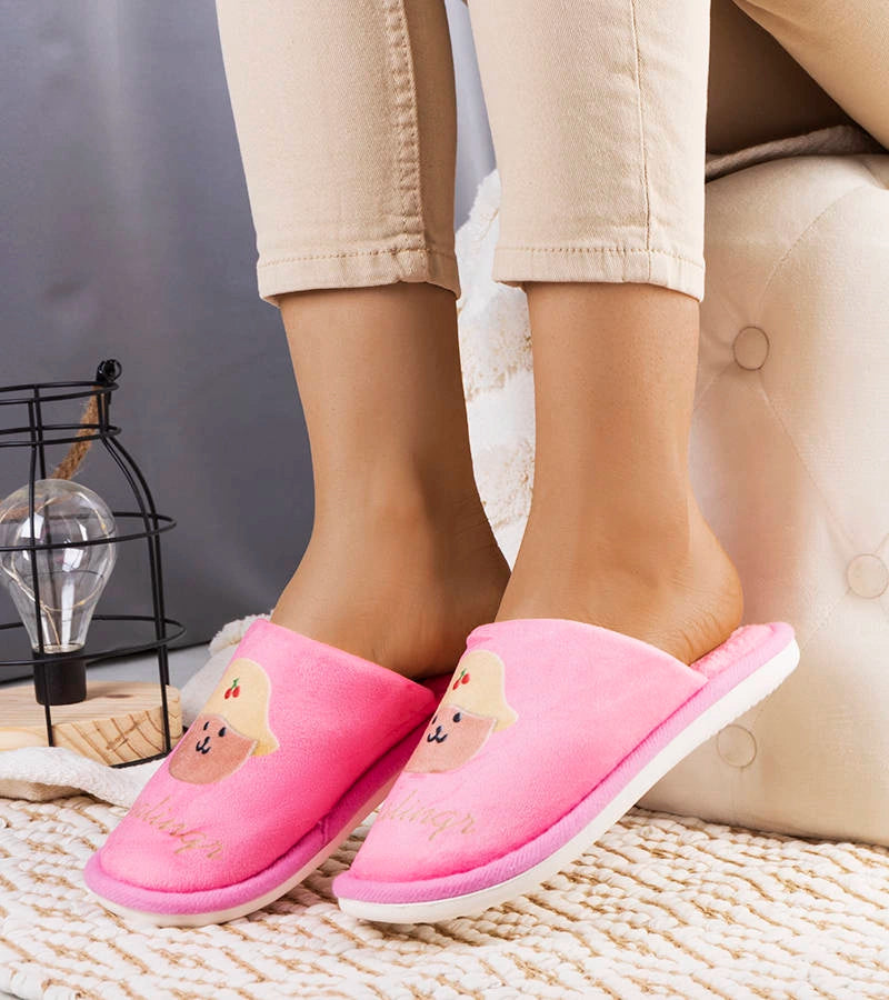 3-Růžové měkké pantofle Diealings-3