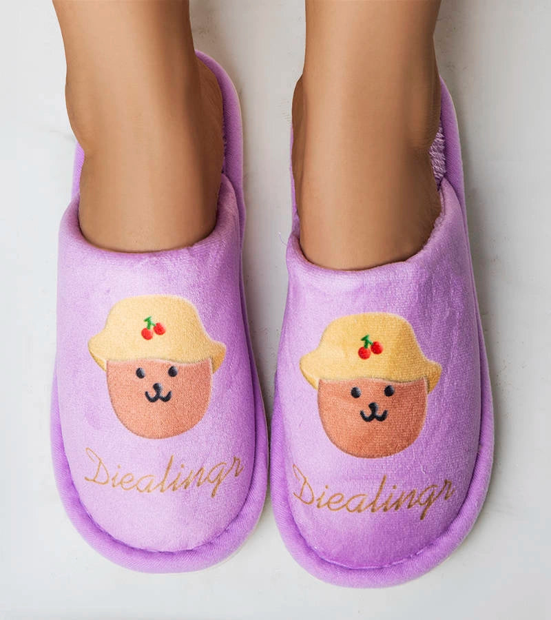 2-Fialové měkké pantofle Diealings-2