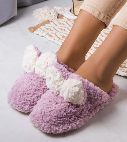 1-Fialové měkké pantofle Rabit-1