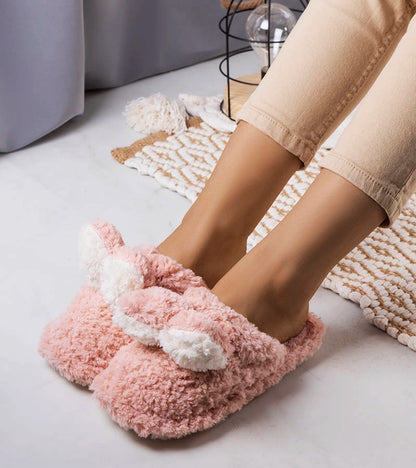 2-Růžové měkké pantofle Rabit-2