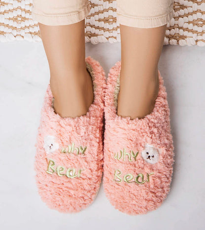 1-Růžové měkké pantofle Why Bear-1