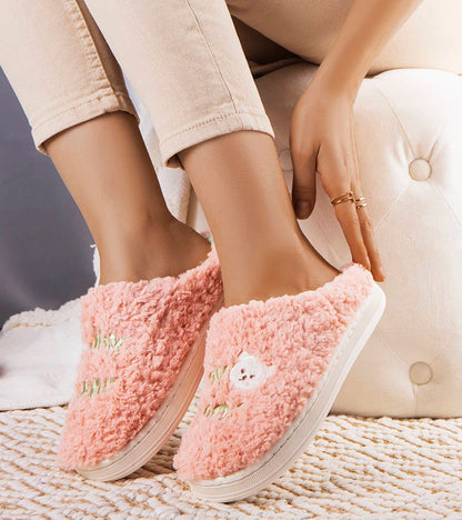 3-Růžové měkké pantofle Why Bear-3