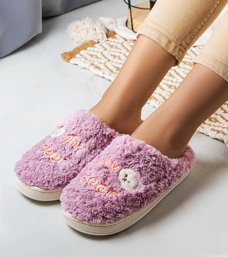 1-Fialové měkké pantofle Why Bear-1
