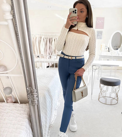 4-Modré voskované kalhoty Benicio-4