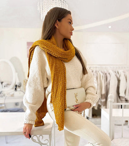 2-Žlutá puntíkovaná šála Khalil-2