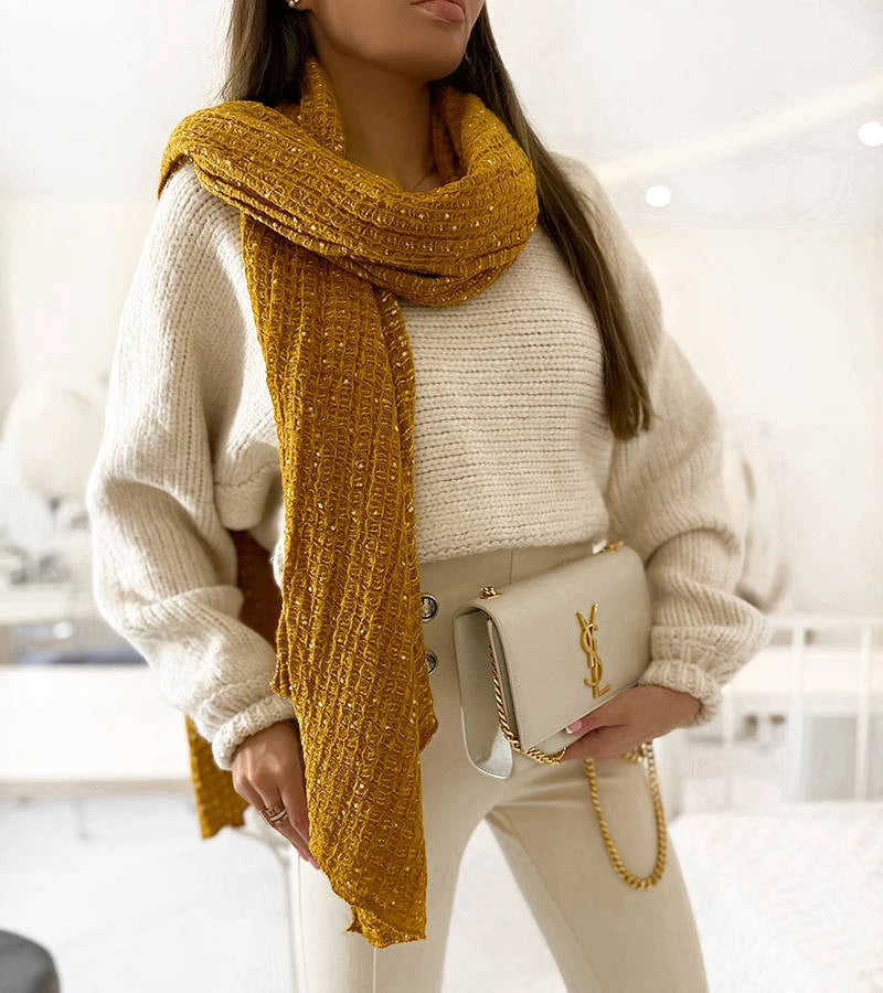 3-Žlutá puntíkovaná šála Khalil-3