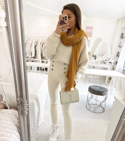 5-Žlutá puntíkovaná šála Khalil-5