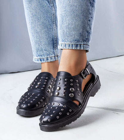 5-Černé polobotky s výřezy Eleana-5