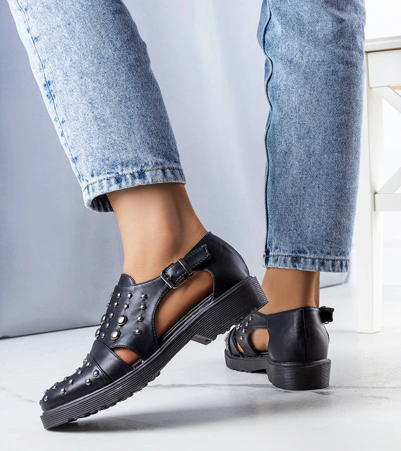 7-Černé polobotky s výřezy Eleana-7