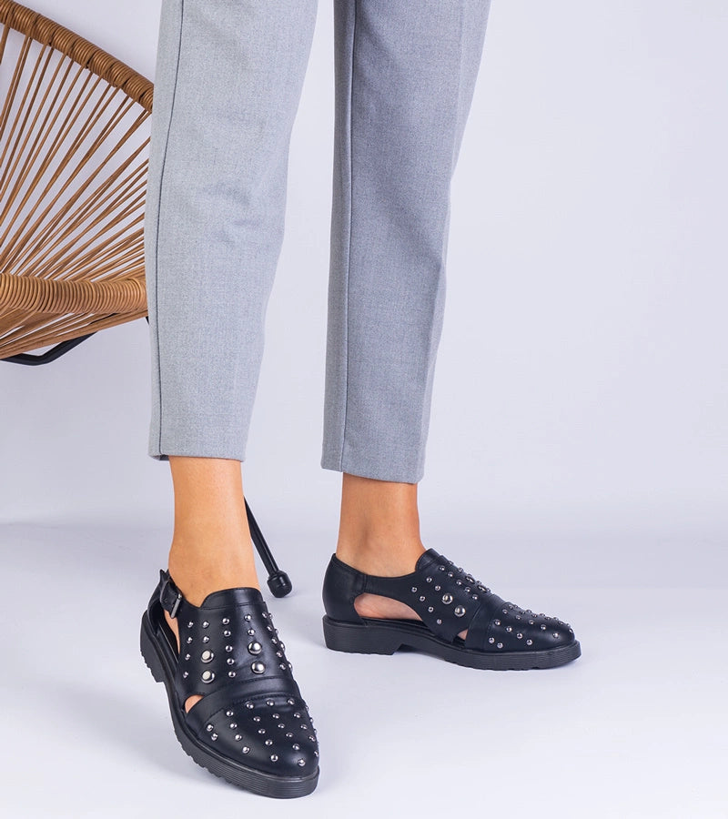 2-Černé polobotky s výřezy Eleana-2