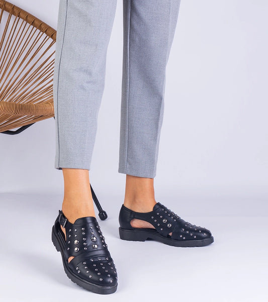 2-Černé polobotky s výřezy Eleana-2