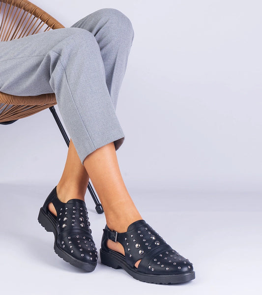 1-Černé polobotky s výřezy Eleana-1