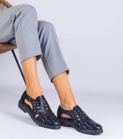 3-Černé polobotky s výřezy Eleana-3