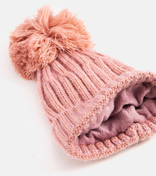 2-Růžová čepice s bambulí Karloti-2