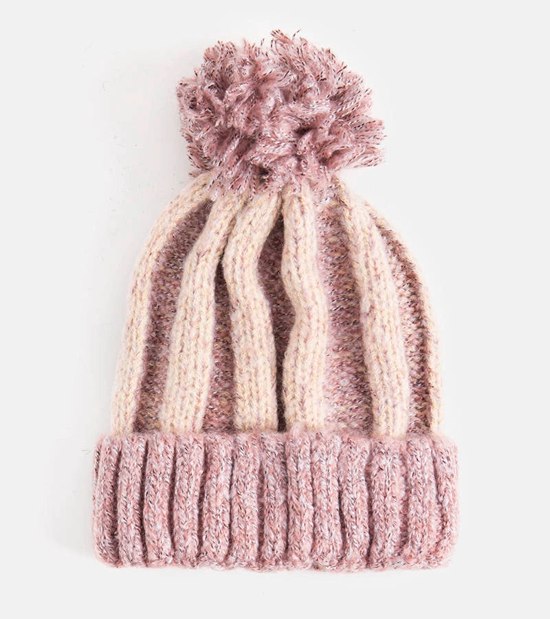 1-Růžová čepice s bambulí Cormil-1