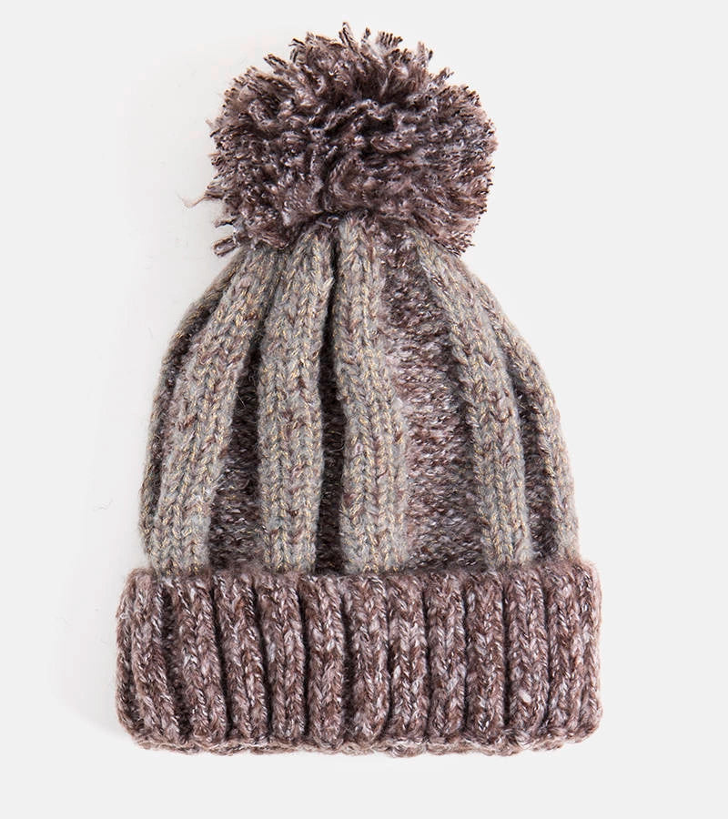 1-Hnědá čepice s bambulí Cormil-1